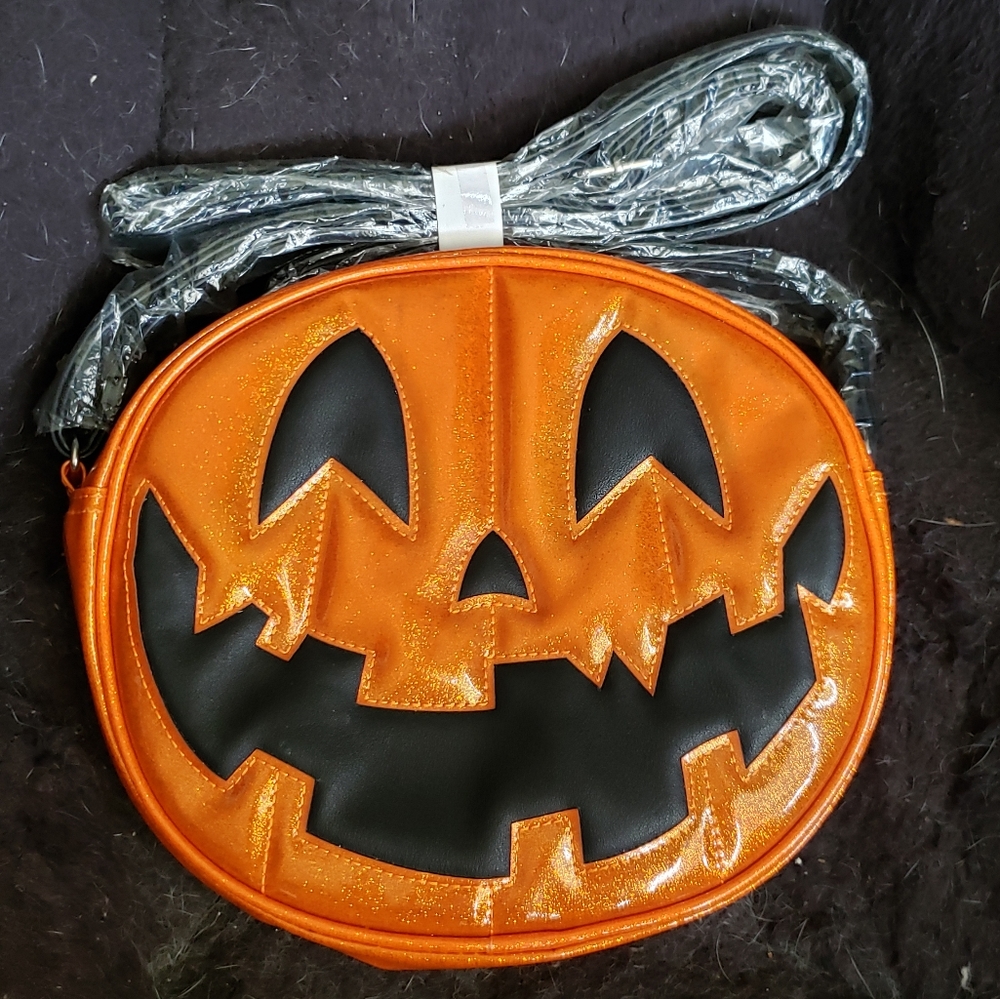 SOLD Love Pain & Stitches Pumpkin Kult double sided crossbody bag